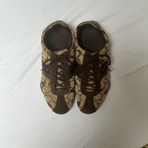 Jayme brown/ beige coach sneakers